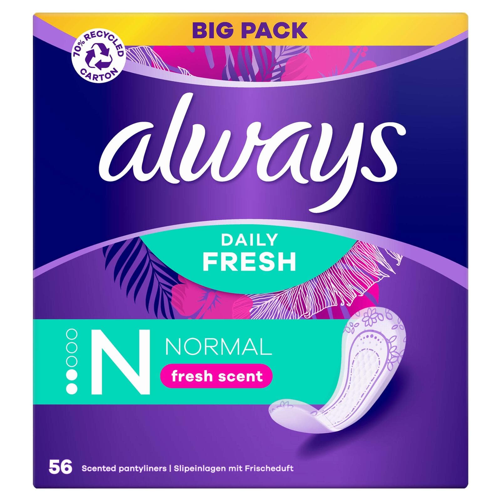 always Slipeinlagen Daily Fresh Normal mit Duft 56 St.