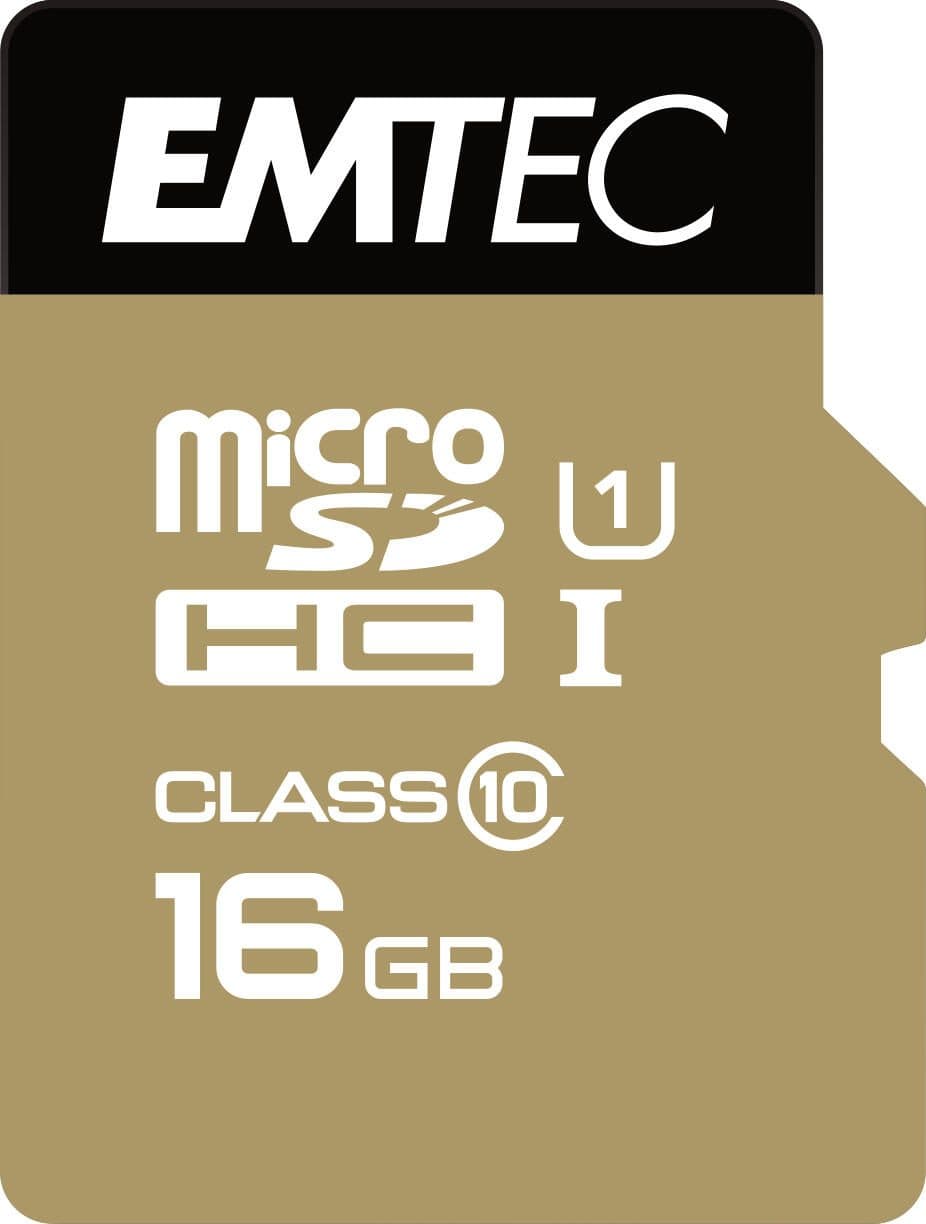 Emtec Gold+ microSD Speicherkarte 16 GB inkl. SD-Adapter