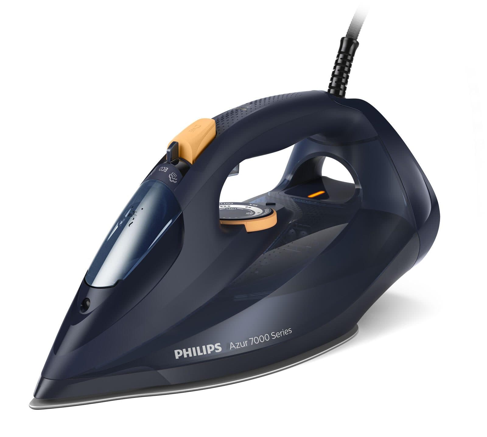 Philips Azur 7000 Series DST7060 - Dampfbügeleisen, dunkelblau/gelb