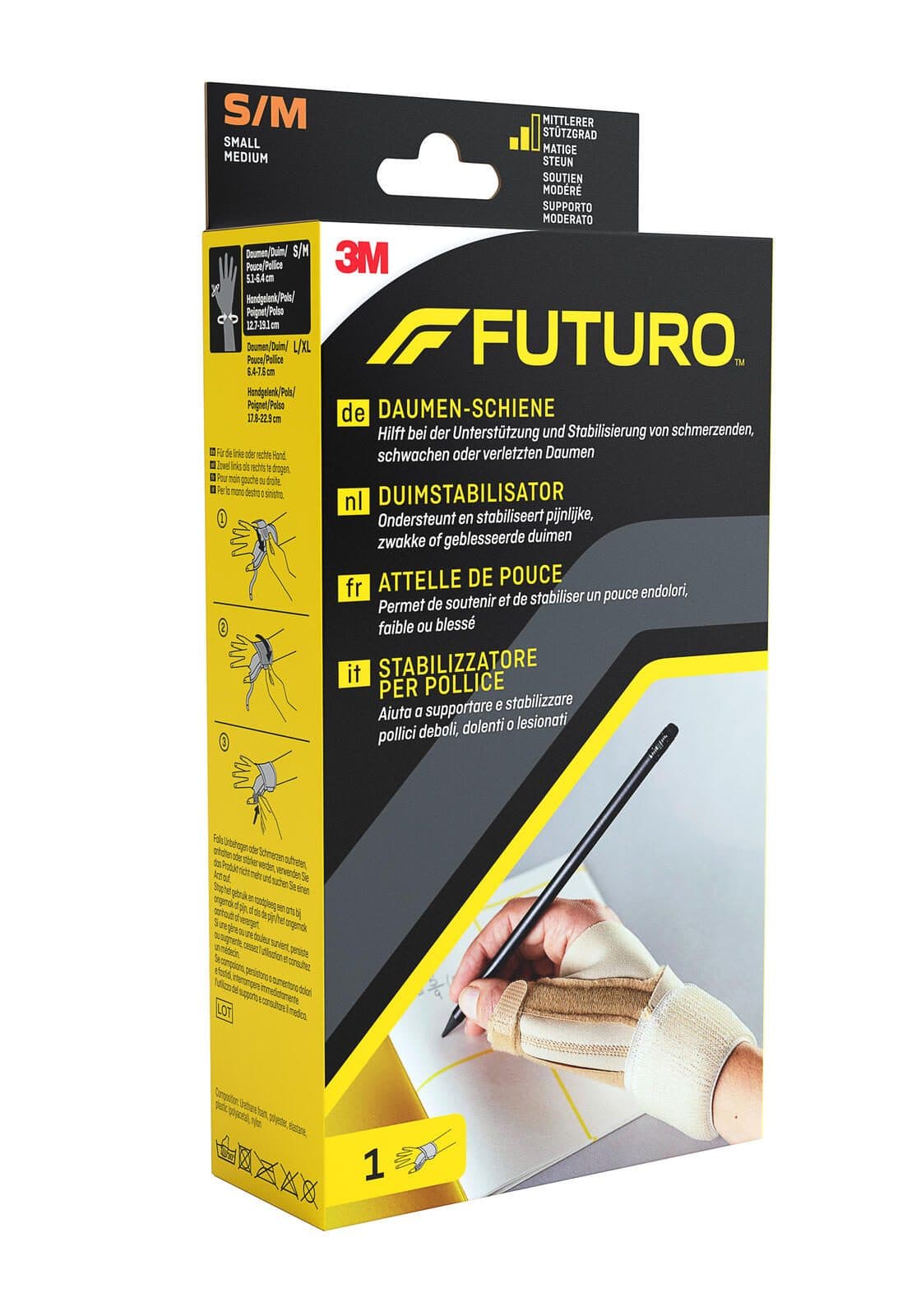 FUTURO® Daumenschiene Größe: S/M (Länge: Daumen: 5,1-6,4 cm/Handgelenk: 12,7-19,1 cm) beige