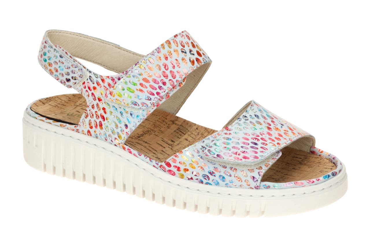 Waldl?ufer 955001 H-WILLOW Damen Sandale Grau - multi flexibel mit Keilabsatz
