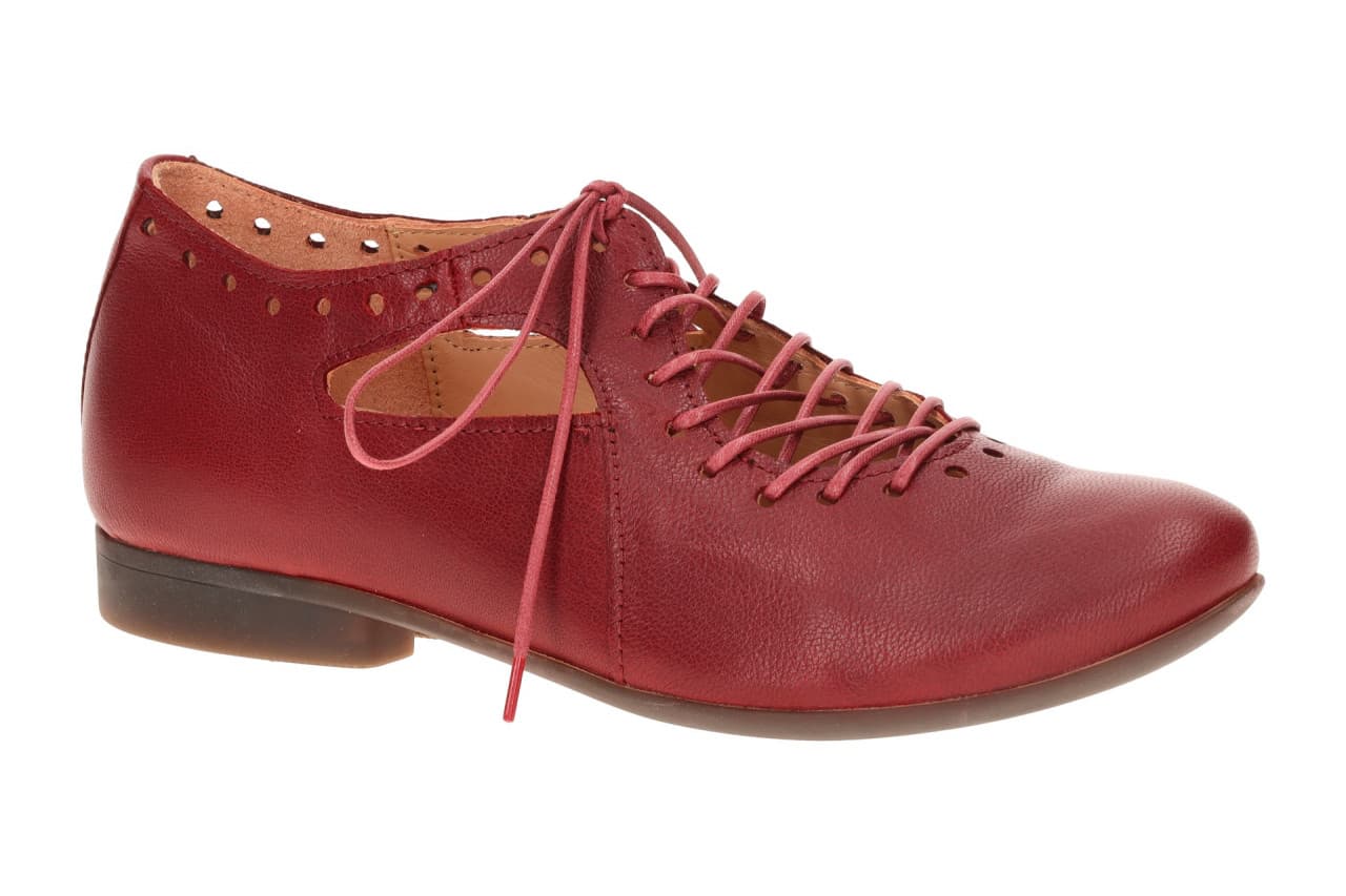 Think 3-000565-5030 GUAD Damen Halbschuhe rot - Echtleder, Blockabsatz