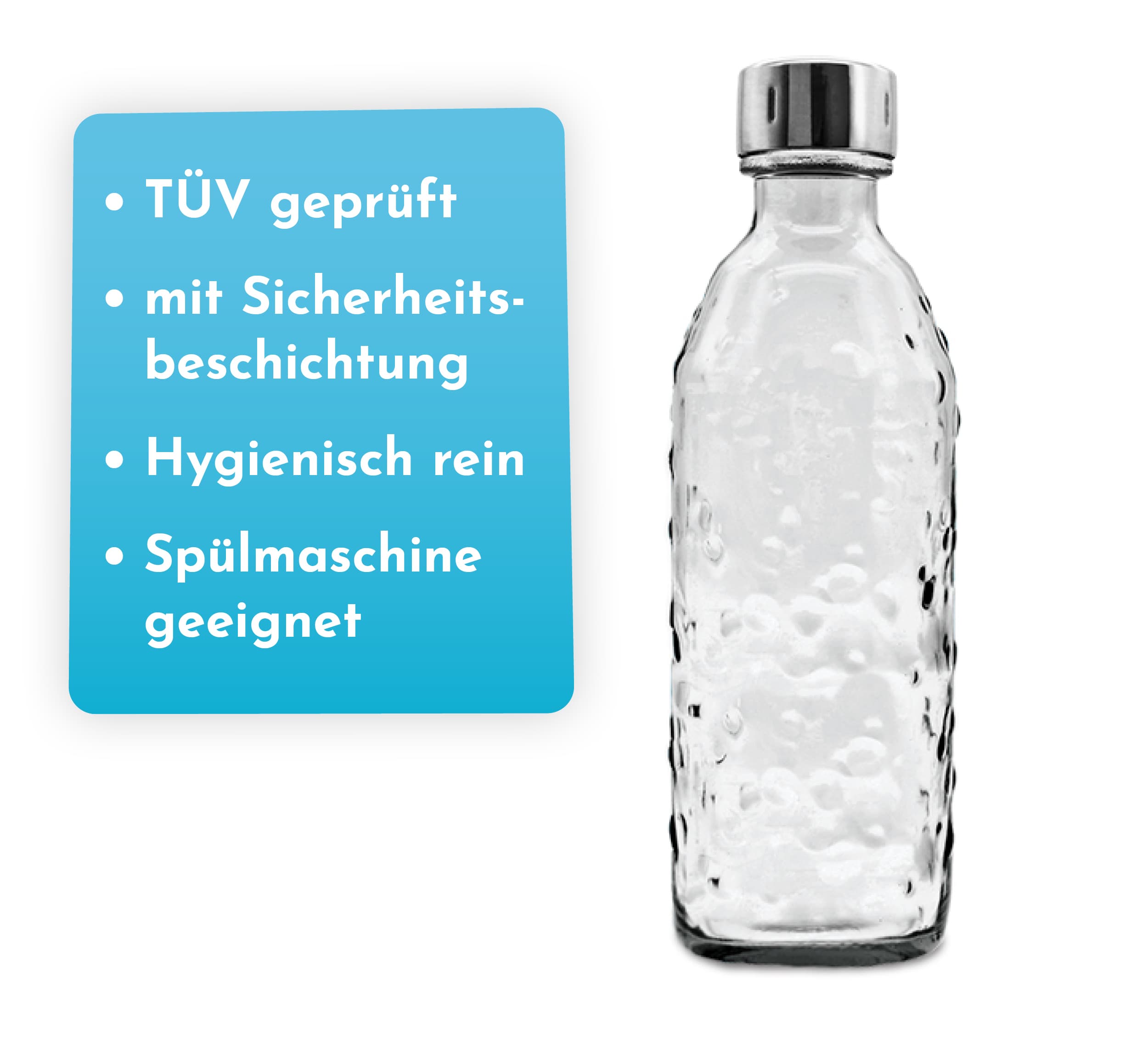 6er PACK - Glasflasche 0,7 l mit Schraubverschluss