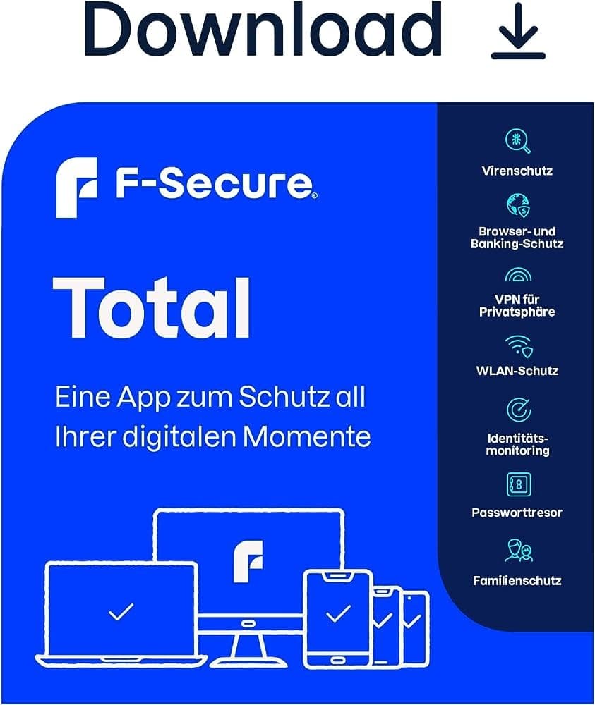 F-Secure Total Security und VPN 2026 - 3 Geräte - 2 Jahre, Download