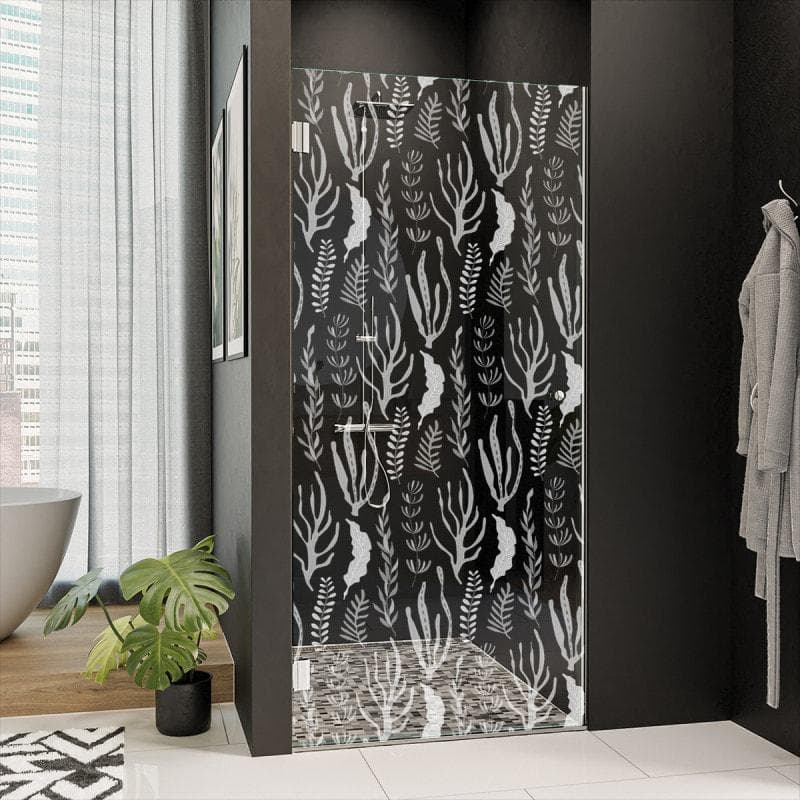 Echtglas-Tür für die Dusche mit Motiv SEEGRAS 101