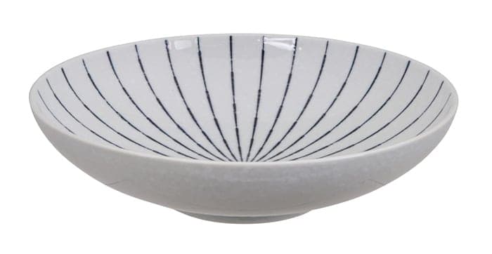 Porzellanschale - Tokusa Weiß - Blau-Weiße Streifen - 2000 ml - 28,3 x 7,5 cm