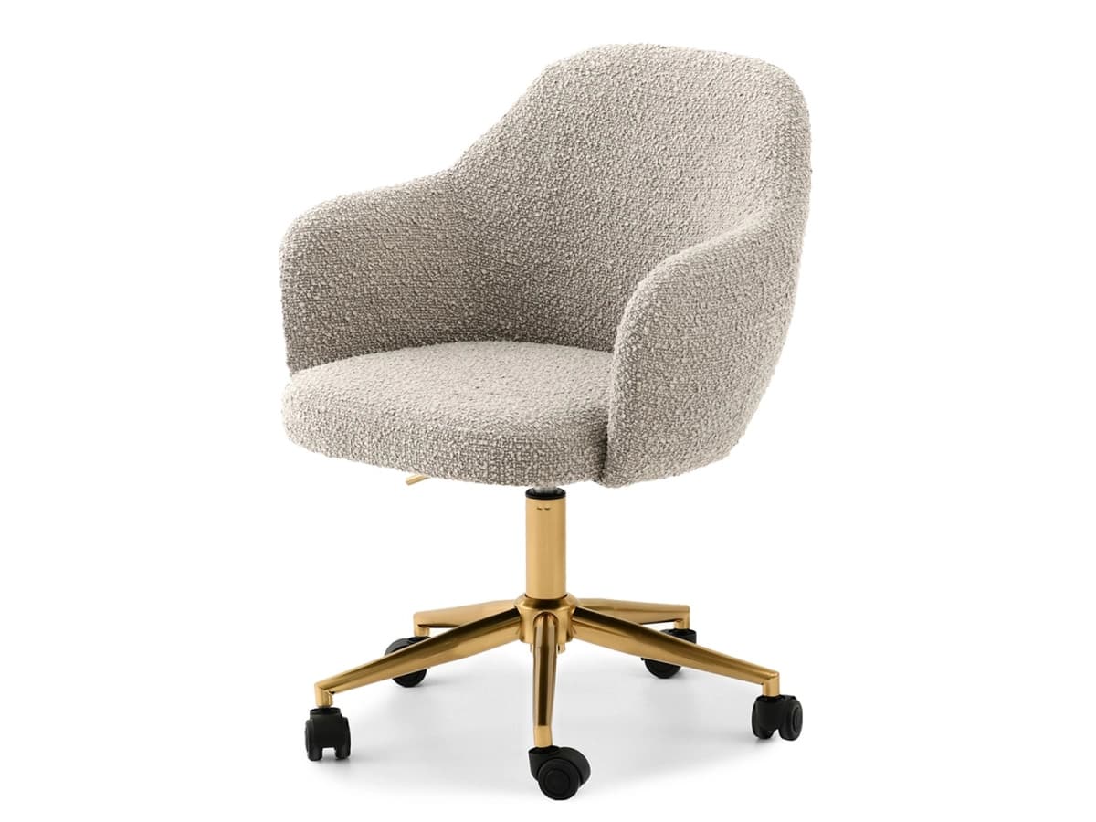 Gepolsterter Drehstuhl NATHALY - beige / gold
