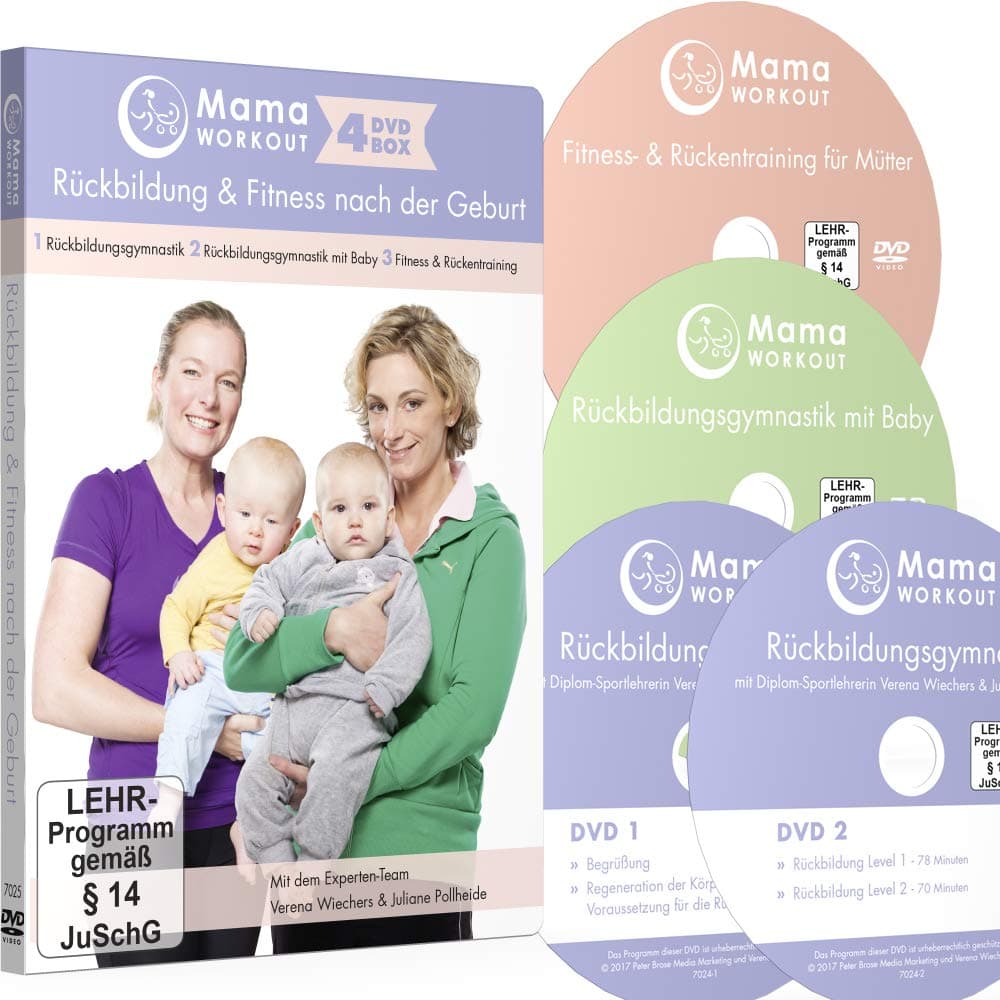 MamaWORKOUT - Rückbildung & Fitness nach der Geburt - 4-DVD-Box zum Sparpreis ++ 1. Rückbildungsgymnastik (neue Version) ++ 2.