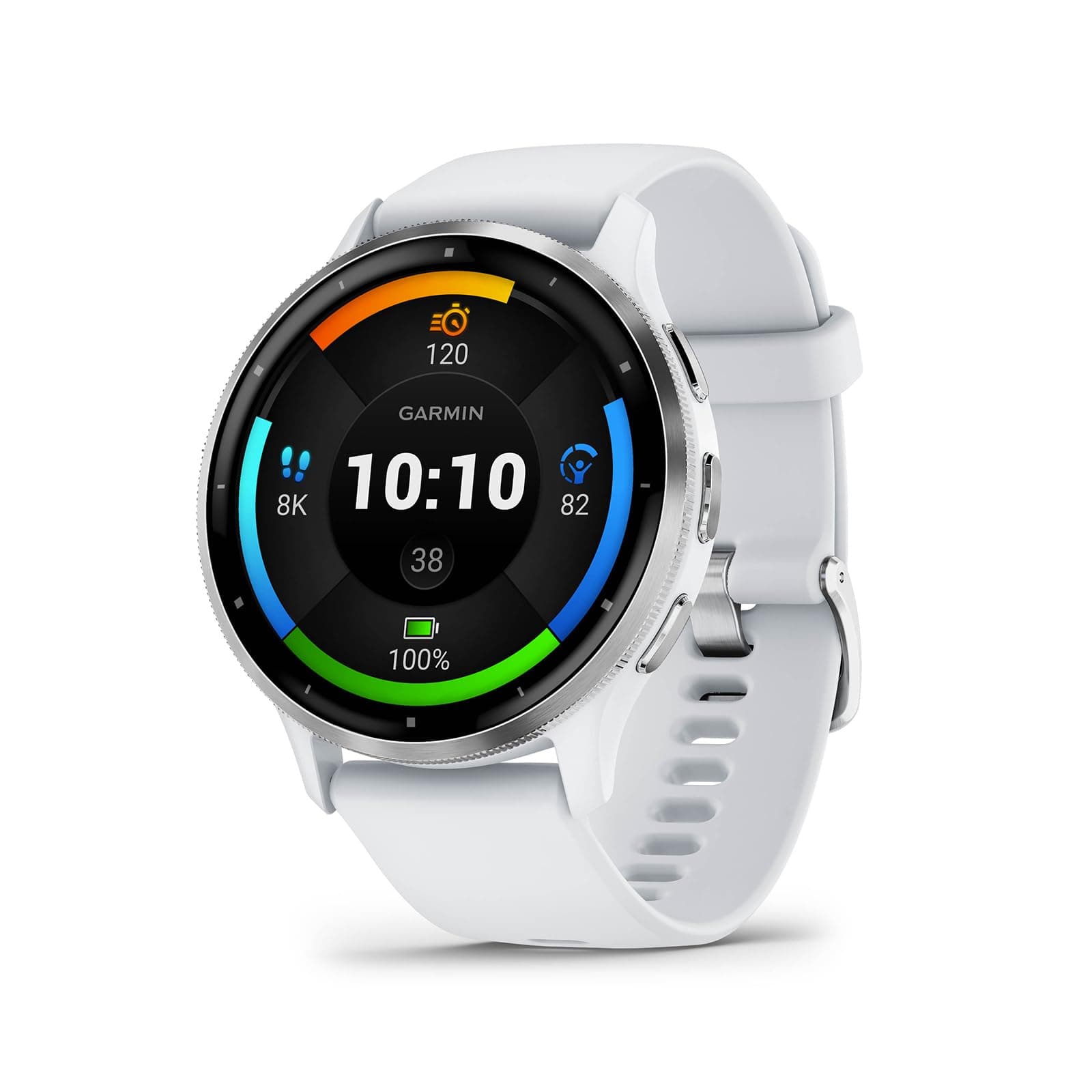 Garmin Venu 3 [inkl. Silikonarmband weiß] 45mm Edelstahlgehäuse silber
