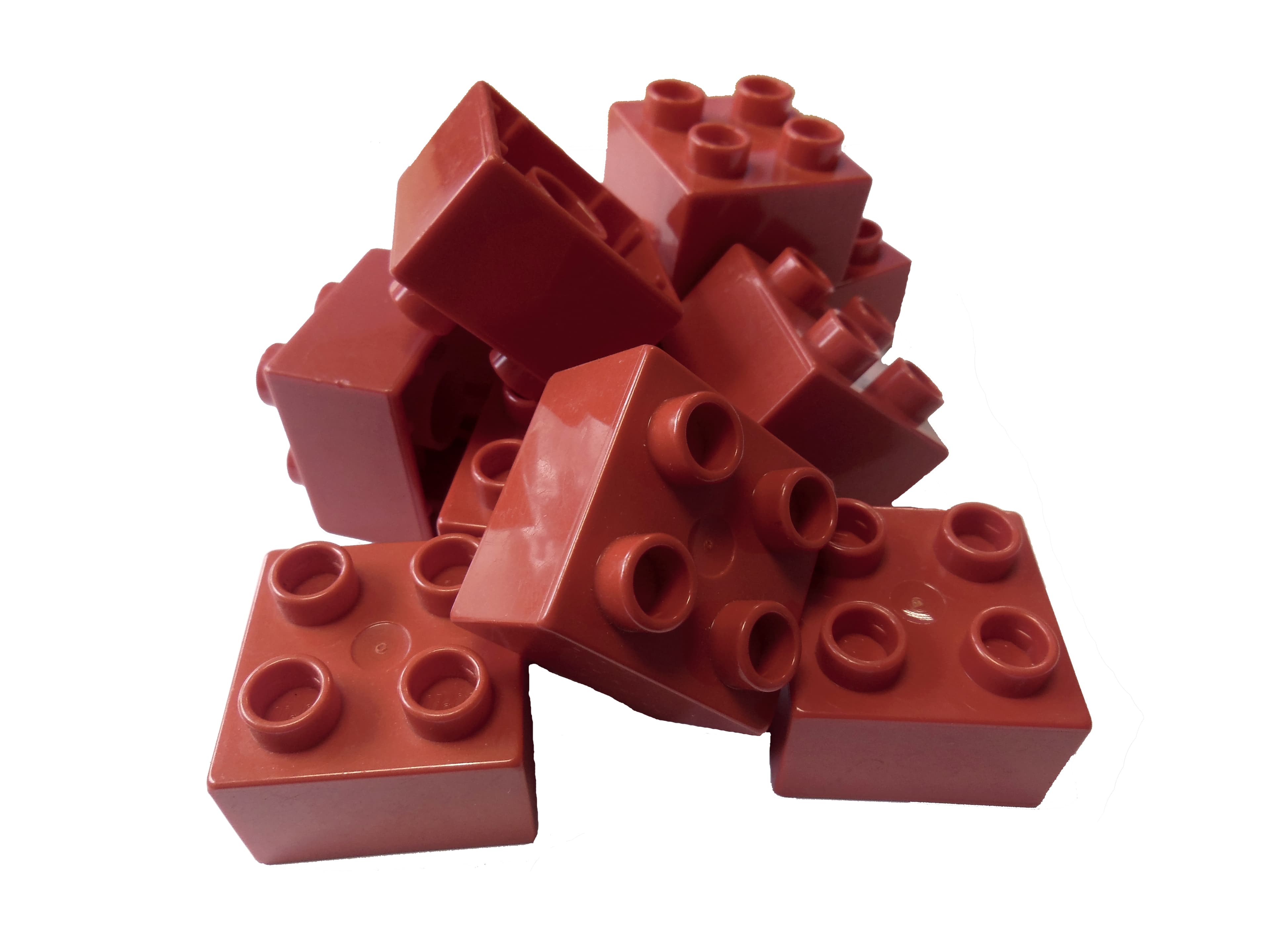 10x Lego Duplo Steine [4 Noppen (2x2)] rot