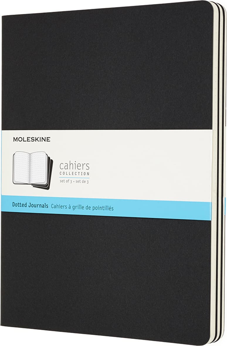 Moleskine Cahier Journals Gepunktete Notizbücher XL schwarz 3 St.