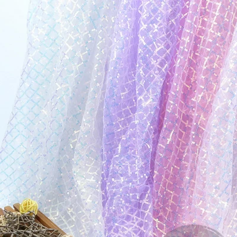 Shiny Hochzeit Party Kleid Pailletten Genäht Mesh Stoff Partei Liefert Hintergrund Blinkende Cosplay Kleid Material