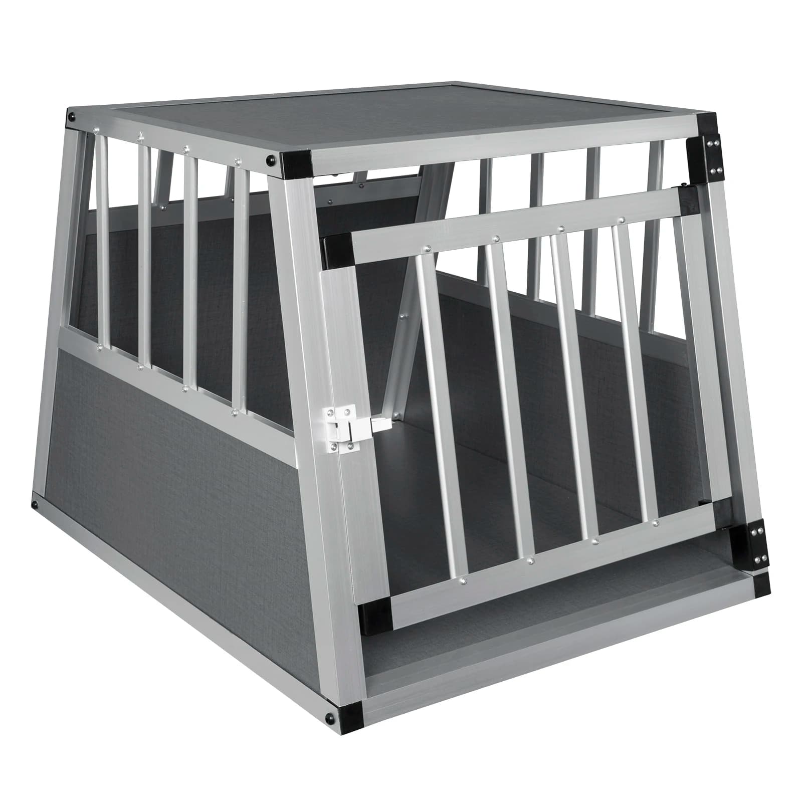 EUGAD Aluminium-Transportbox für Hunde, Katzen und Haustiere, Atmungsaktiver Käfig für Innen und Außen, 69x54x50cm, Reise-Transportbox für