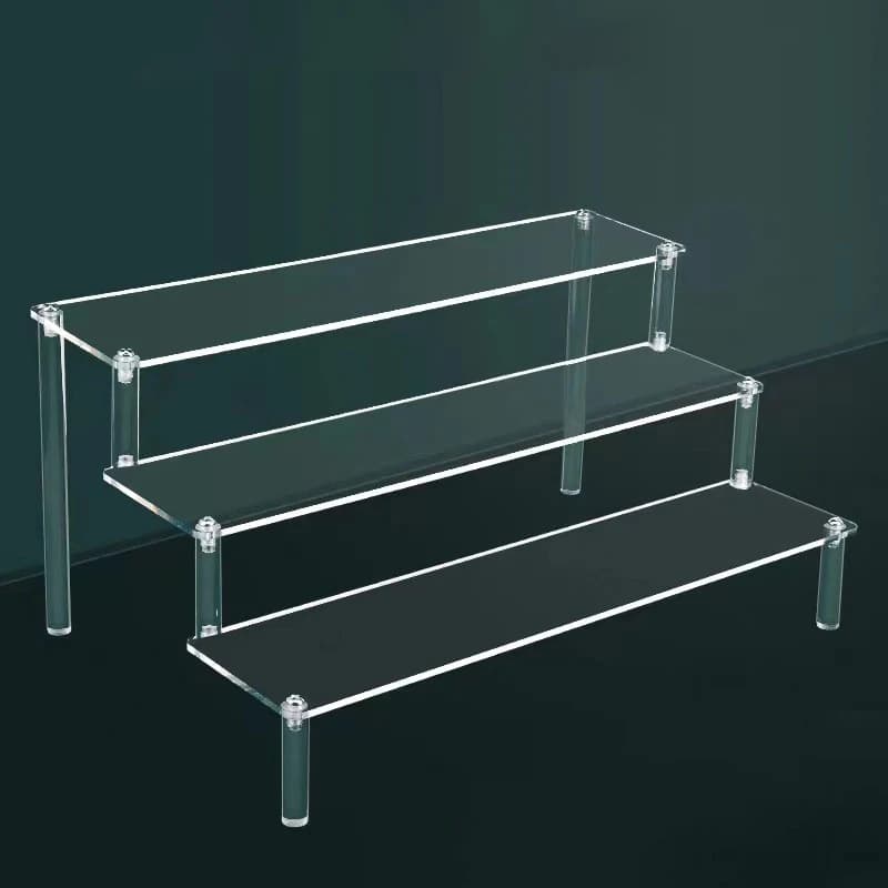 1-5 Schicht Acryl Display Ständer Langlebige Display Rack Lagerung für Parfüm Puppe Cupcake Klar Trapez Blind Box Organizer W-8