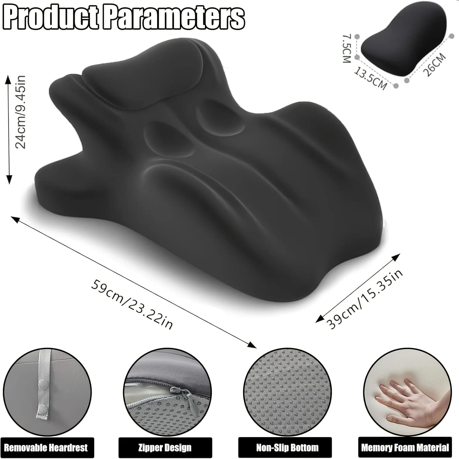 Ergonomisches Keilkissen für Erwachsene & Paare, Multi-Position-Stützkissen für Schlafpositionen auf dem Bauch, im Sitzen und auf dem Rücken, auch