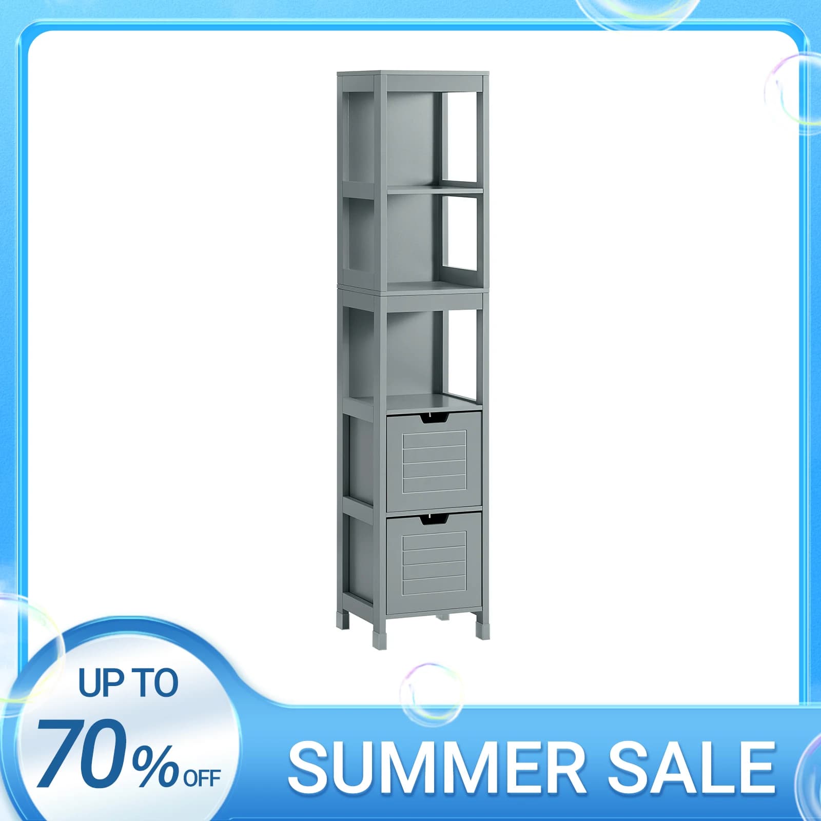 SoBuy FRG126 Hochschrank für Bad Badmöbel Badezimmer Badregal mit Fußpolster BHT ca.: 30x144x30cm