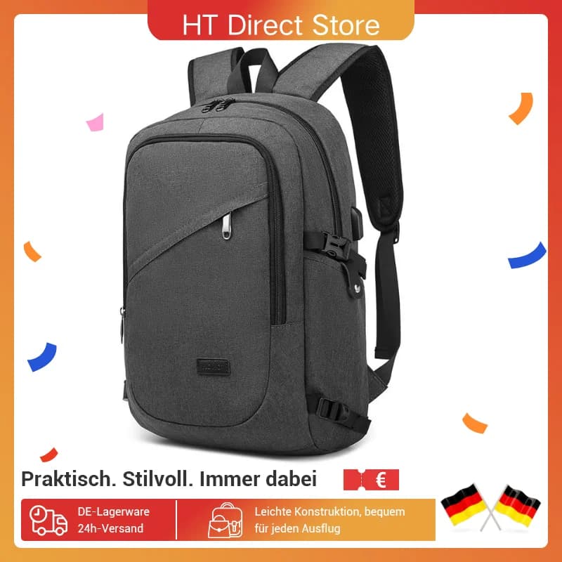 Kono Laptop-Rucksack mit Diebstahlschutz für Reisen, Business, Arbeit und Computer – Sicherheitsdesign für Laptop bis 15,6 Zoll