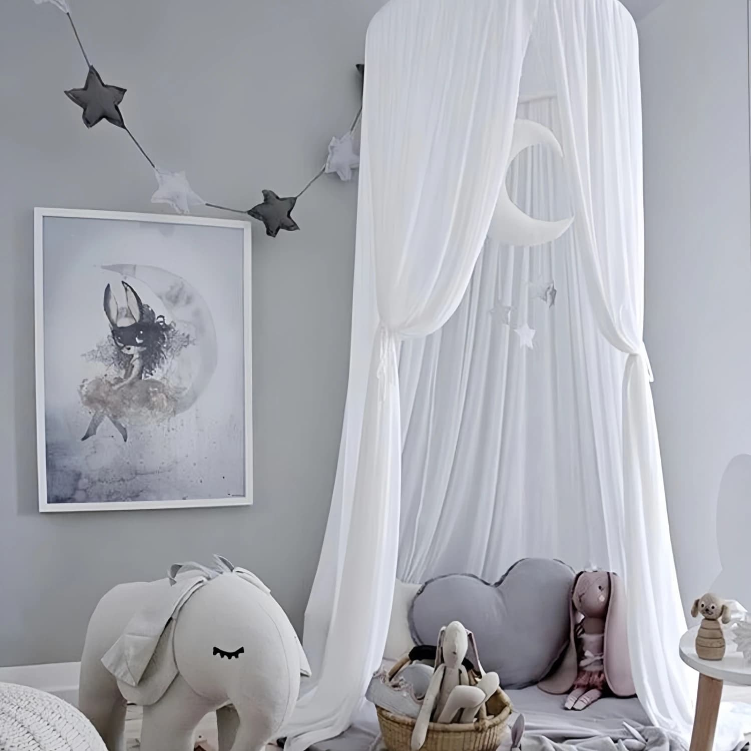 1 Stück Chiffon-Betthimmel für Kinder, Prinzessinnen-Stil, Moskitonetz, Bettvorhang, Baldachin für Kinderzimmer, Kinderbett-Baldachin für