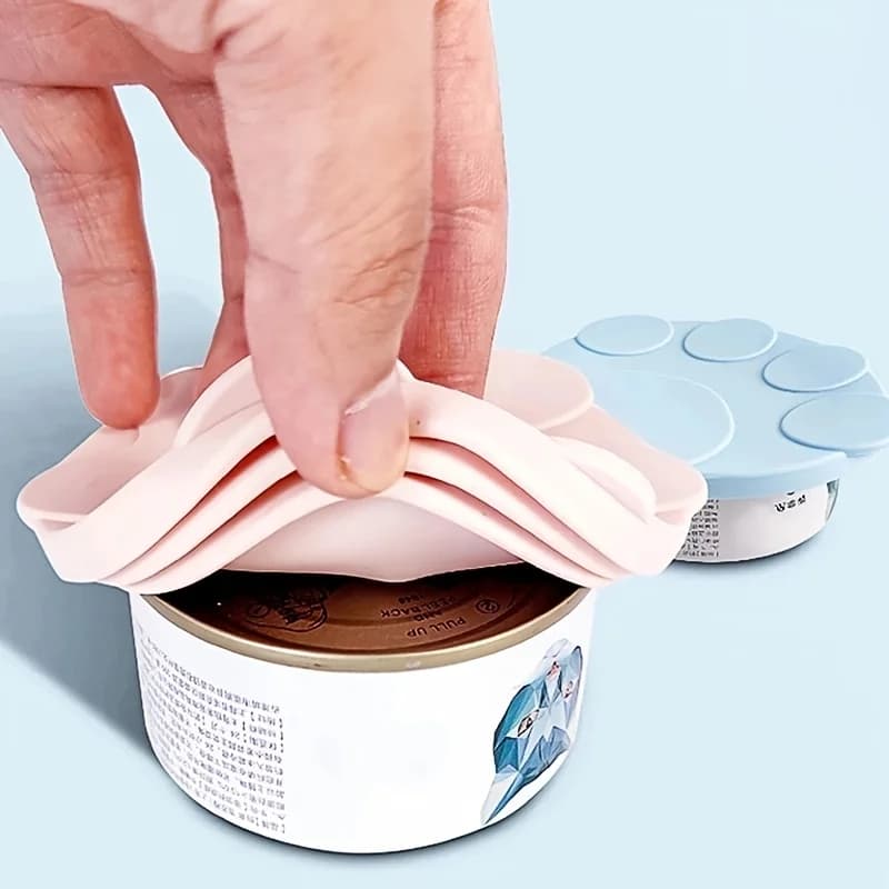 Tragbare Hund Katze Dosen Deckel Set Silikon 2-in-1Food Sealer Löffel Tiernahrung Abdeckung Lagerung Frischhalten deckel Schüssel Hund Zubehör