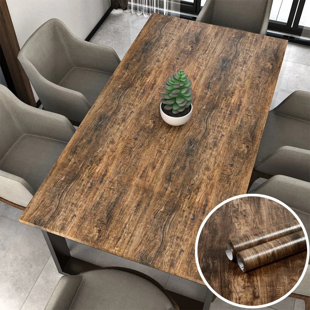 Vinyl selbstklebende wasserdichte Holztapeten Wandaufkleber für die Wand in Rollen Möbelrenovierungsfolie Schlafzimmer Home Decor PVC