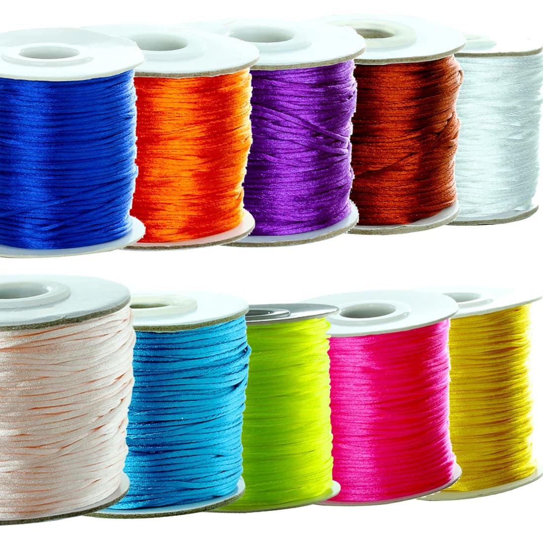80 Yards/Lot 1,5 mm Nylonfaden, bunte Satinkordeln für die Herstellung von Ornamenten, DIY-Bastelmaterial, Bekleidungszubehör