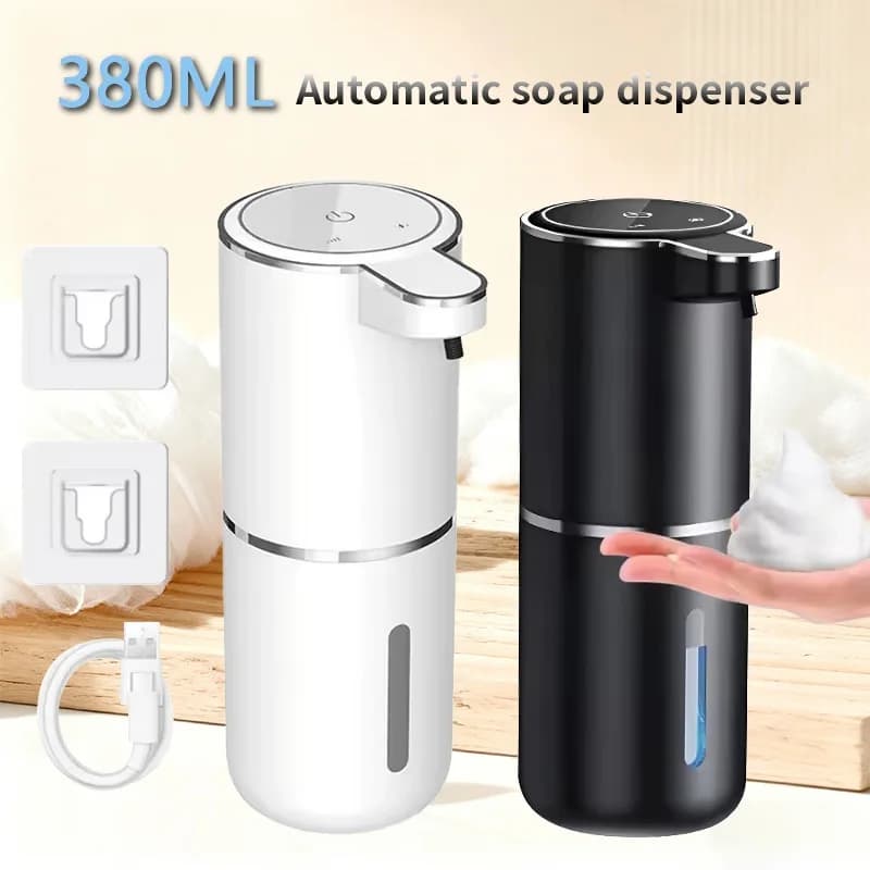 380 ml Fassungsvermögen, für den Tisch oder zur Wandmontage, 4-stufig verstellbar, Infrarot-Induktion, automatischer Sensor, Seifenspender,