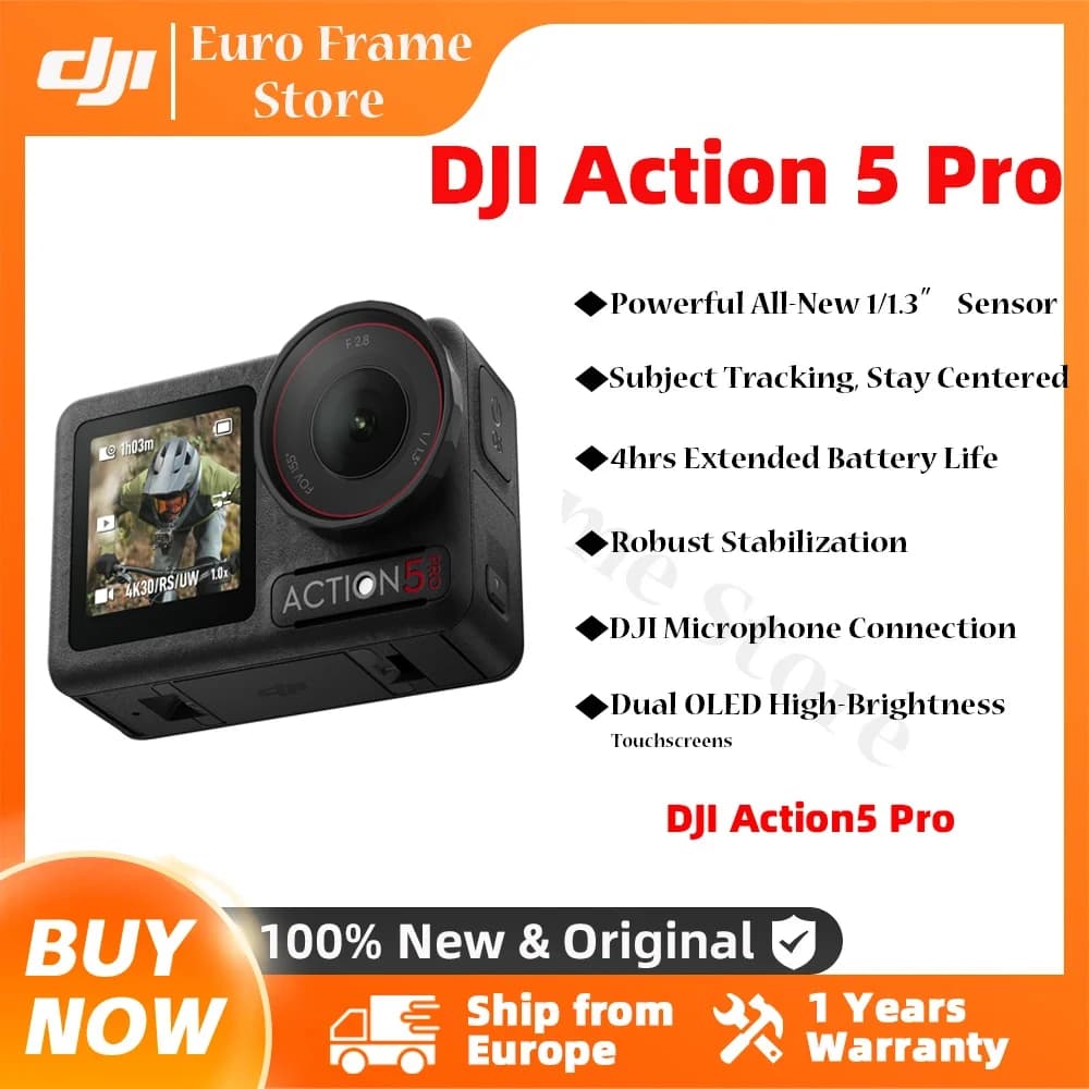 DJI Osmo Action 5 Pro, Sensor. 3 Zoll, erweiterte Akkulaufzeit von 4 Stunden, zwei OLED-Touchscreens mit hoher Helligkeit, Action 5