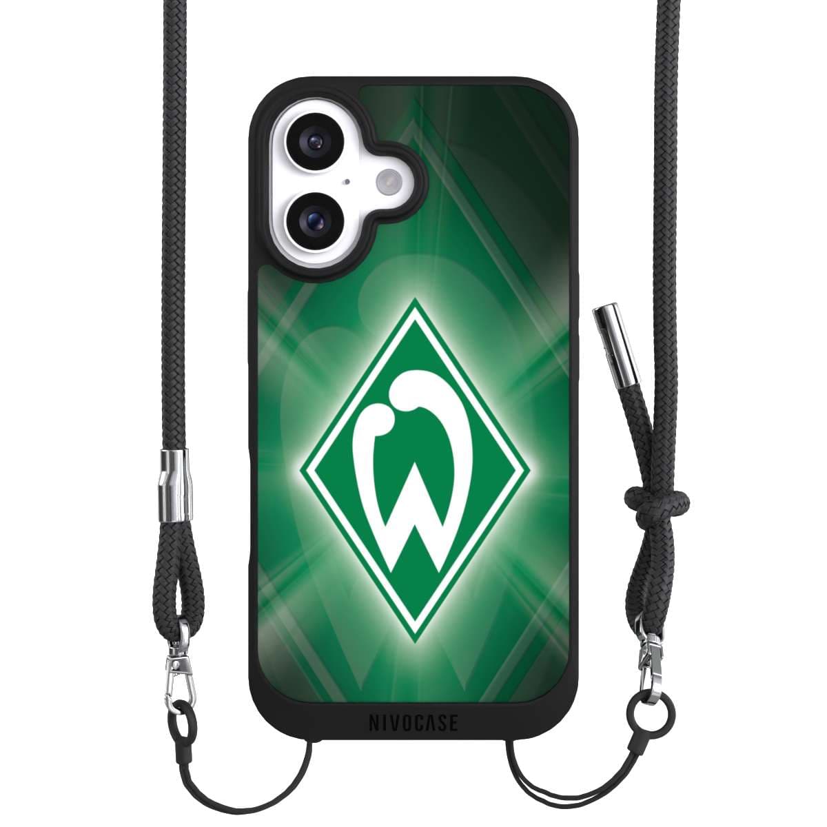 Apple iPhone 16 Handy NIVOpure black Handyhülle Hülle NIVOpure Case Schwarz Coat Of Arms Official Licensed Product Sv Werder Bremen