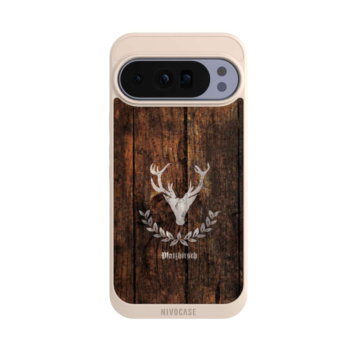 Google Pixel 10 Pro XL Handy NIVOpure sand Handyhülle Hülle NIVOpure Case Sand Wood Deer Wooden Look