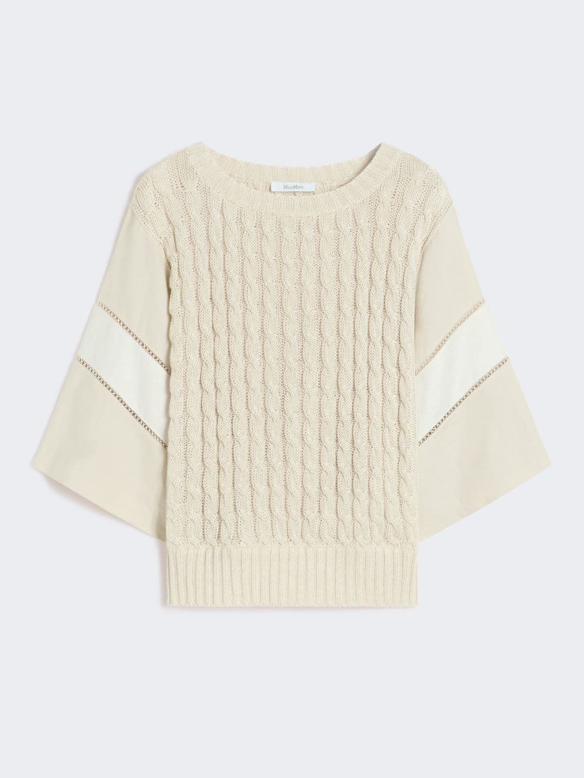 Max Mara Damen - Weiter Pullover aus Leinengewebe - Beige - Größe M