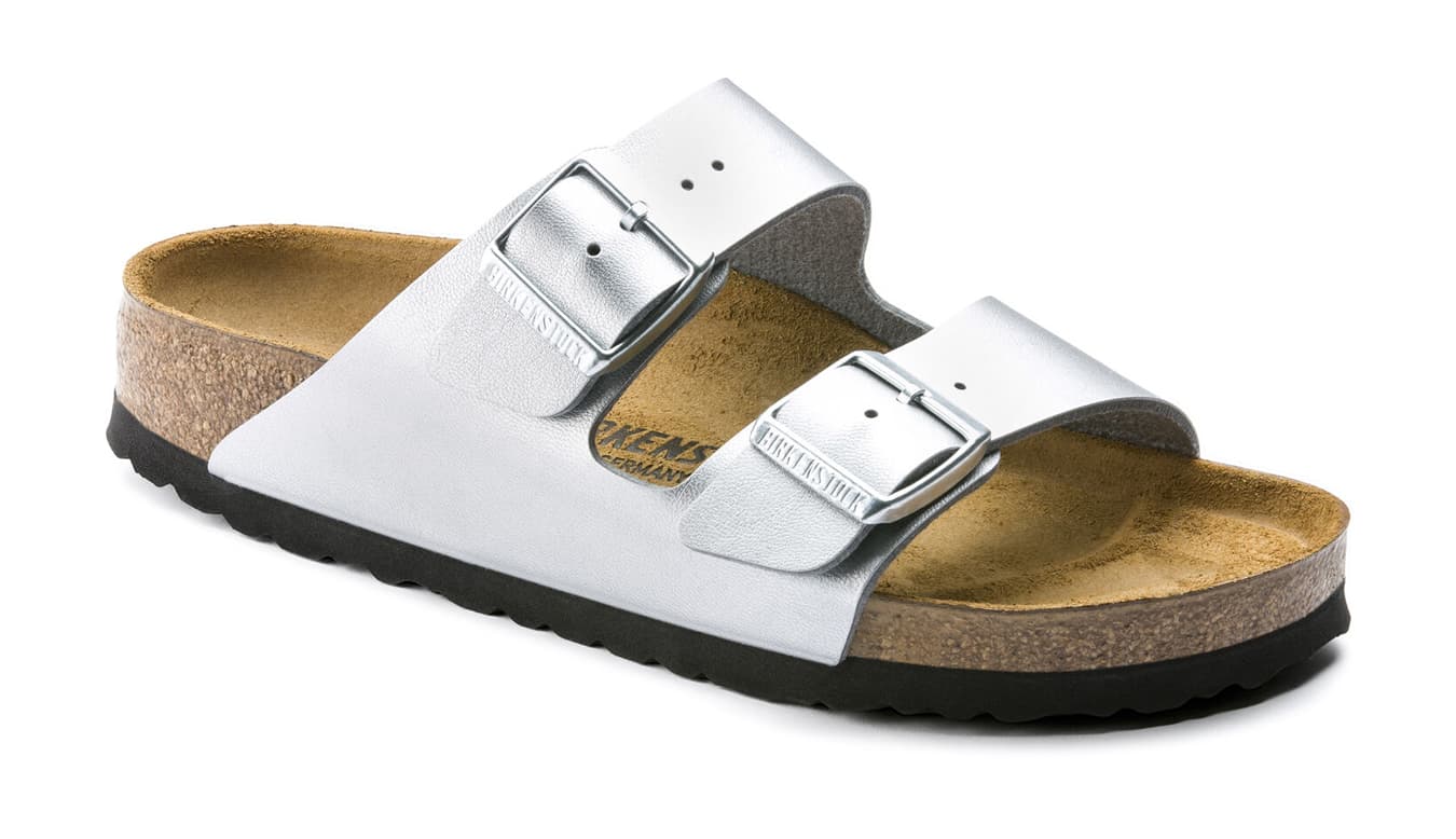 Birkenstock Arizona BF Silver Regular Fit Damen - Sandalen Birkenstock - Weiß - 1012282-5 - Size: 5