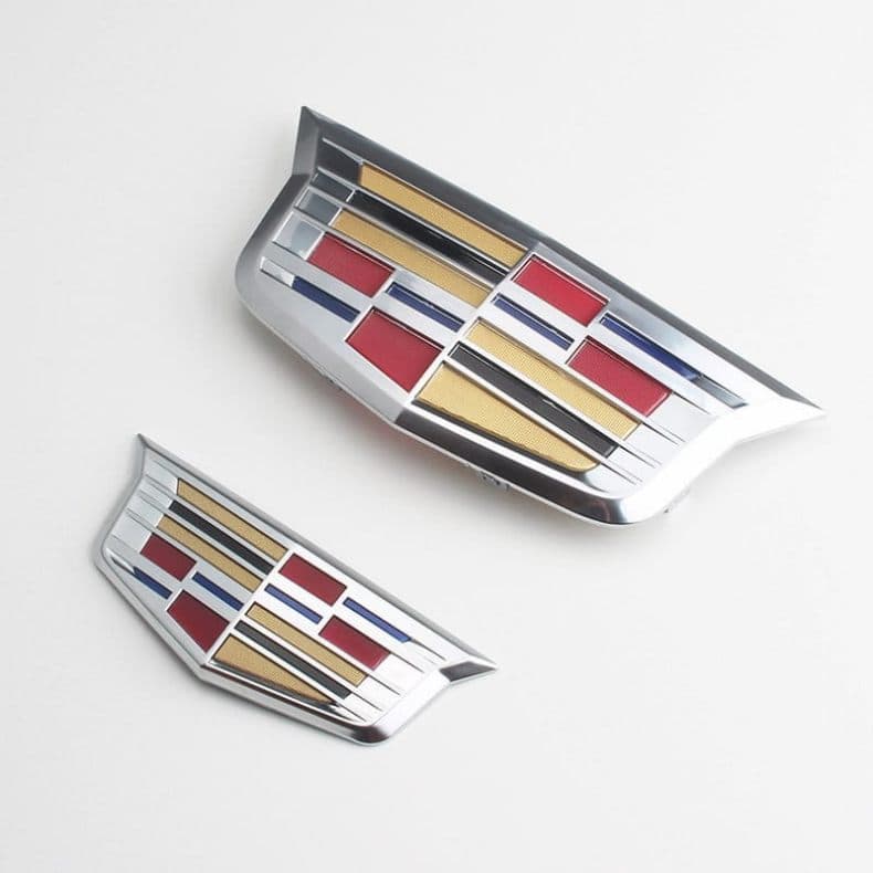 Silver Cadillac Grill Badge for XT5 XTS CT6 ATS (Front&Rear)
