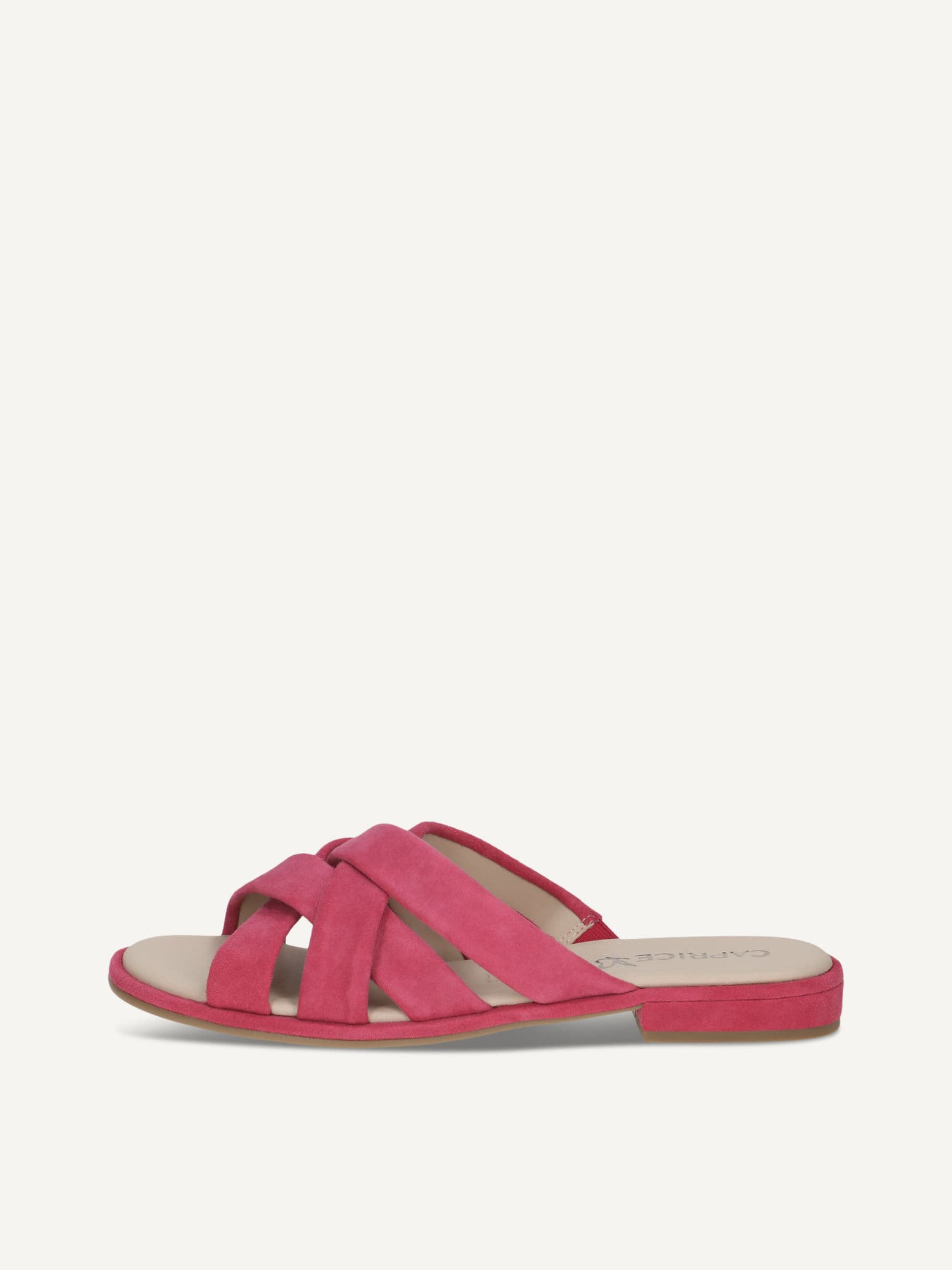 CAPRICE Pantolette, pink, aus Leder mit Blockabsatz, Gr. 36