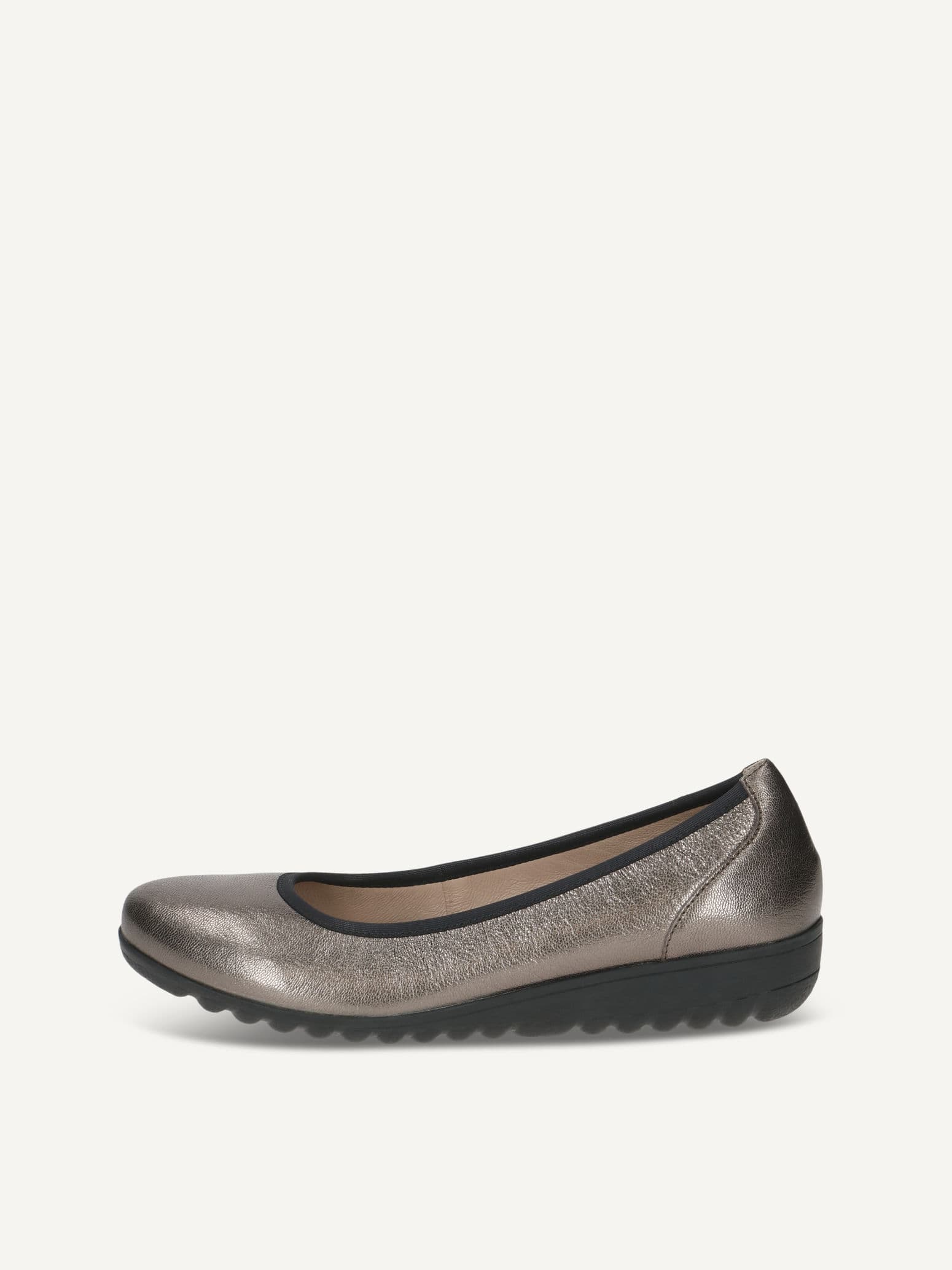 CAPRICE Ballerina, metallic, aus Leder mit Keilabsatz, Gr. 39
