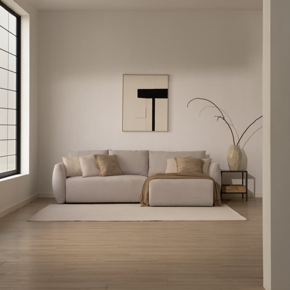 Lagos wendbares chaiselongue-sofa 3-sitzer mit verschiebbaren sitzen beige