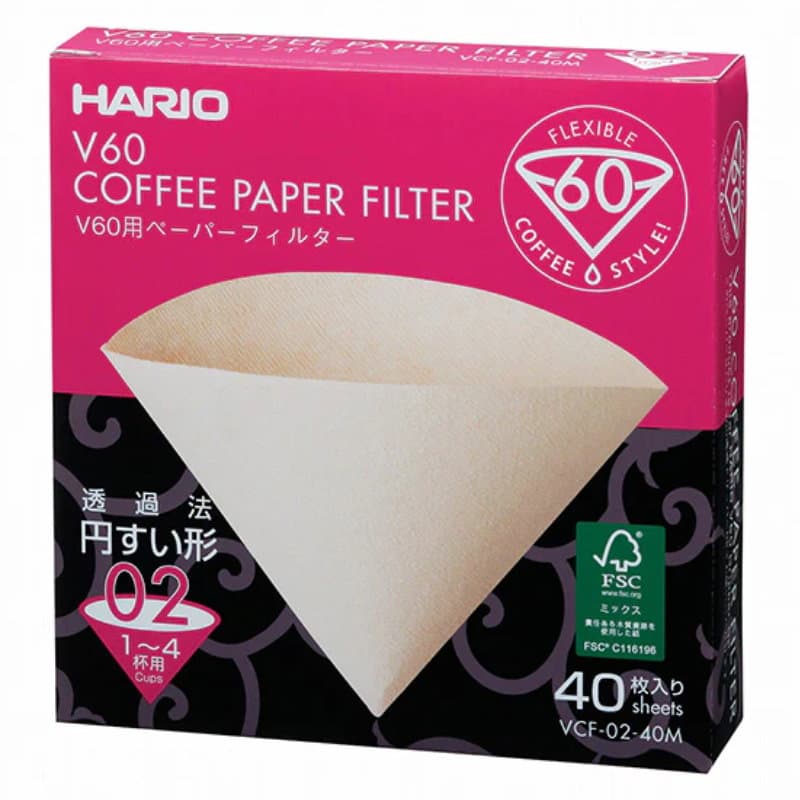 Hario V60 Papierfilter 02 Natur 40 Stk. Hario