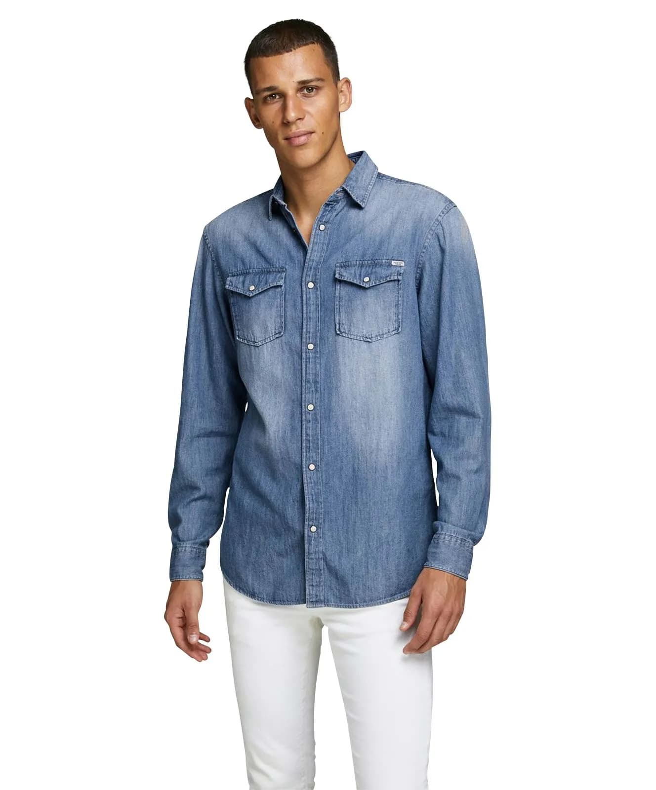 Jack & Jones Jeanshemd Heridan Shirt in Medium Blue Denim