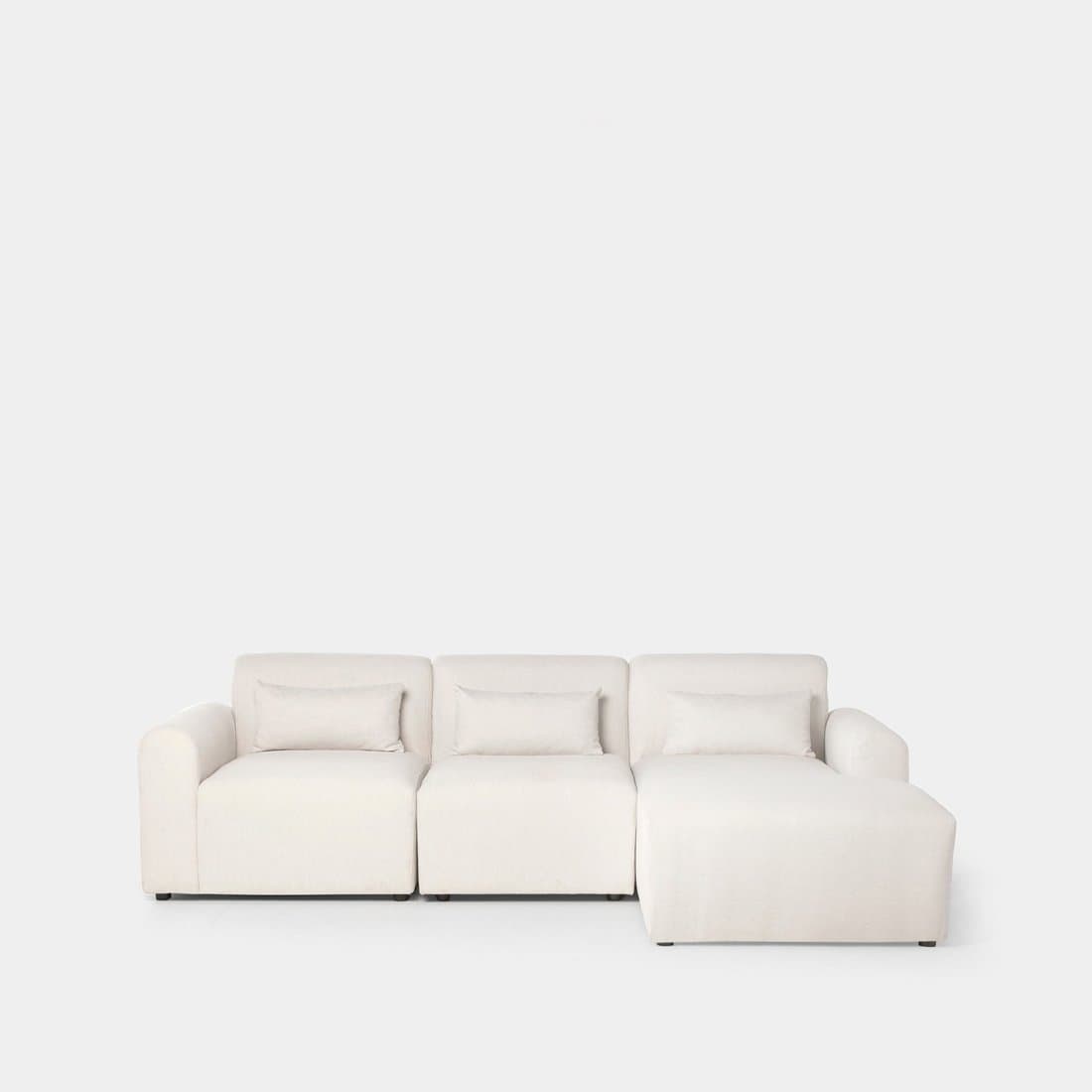 3-Sitzer-Modularsofa Chaiselongue rechts beige Cillian