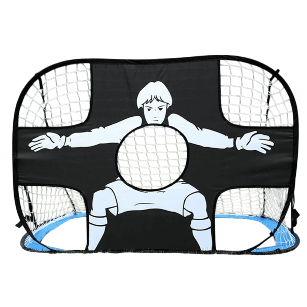 Kleines faltbares Fußballtor 110 x 80 x 80 cm für Kinder mit Schussnetz Genauigkeits- und Zieltraining Mit Tragetasche blau