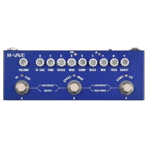 M-Vave Multieffektpedal für E-Bass Metallgehäuse Wiederaufladbarer Effektprozessor mit Simulation und 8 IR Cabinets