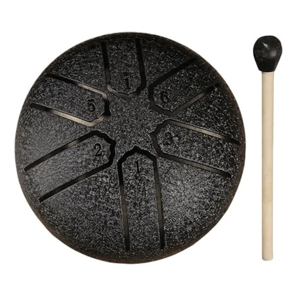 Stahlrohrtrommel, 75 × 75 mm, 6 Töne, Mini-Handpan, Meditationsinstrument, Regentrommel für Yoga, Entspannung, Spielen im Freien, einzigartiges