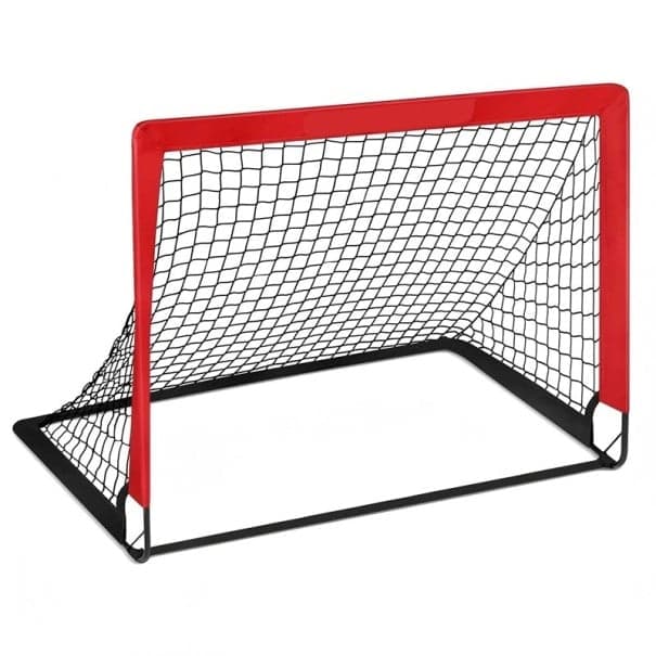 Tragbares faltbares Fußballtor 120 x 90 x 90 cm Trainingsnetz für Kinder für den Garten Wetterbeständig Zusammenklappbar mit Tragetasche rot