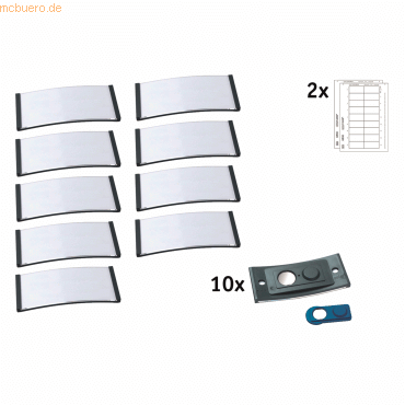 badgepoint Namensschild polar POL30MA02-10DR 70x30mm anthrazit 10 Stüc