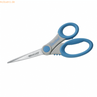 Westcott Schere Microban Softgrip 21,0 cm grau/blau