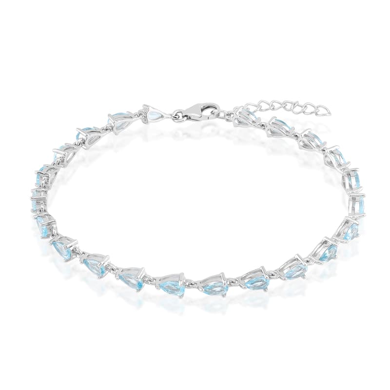 Himmelblauer Topas-Silberarmband