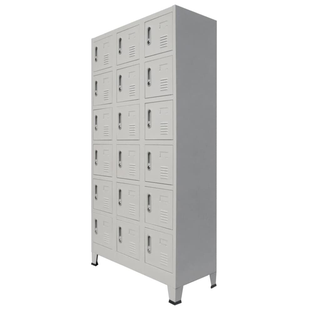 vidaXL Schließfachschrank mit 18 Fächern Metall 90x40x180 cm