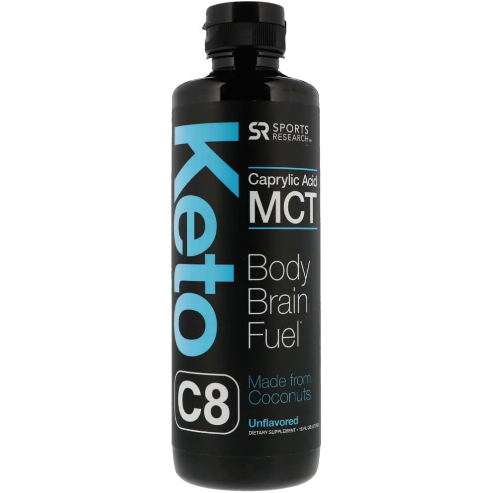 Sports Research Keto MCT-ol aus Bio-Kokosnussen Fettsaure-Kraftstoff fur Korper + Gehirn Einzelzutat C8-Caprylsaure Perfekt in Kaffee, T