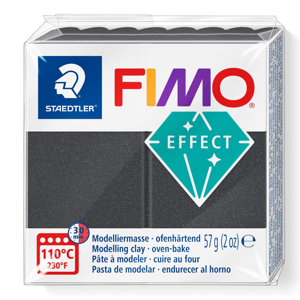 STAEDTLER 8010-91 Fimo Effect ofenh rtende Polymer-Modelliermasse Metallic Steel Grey (57 g)