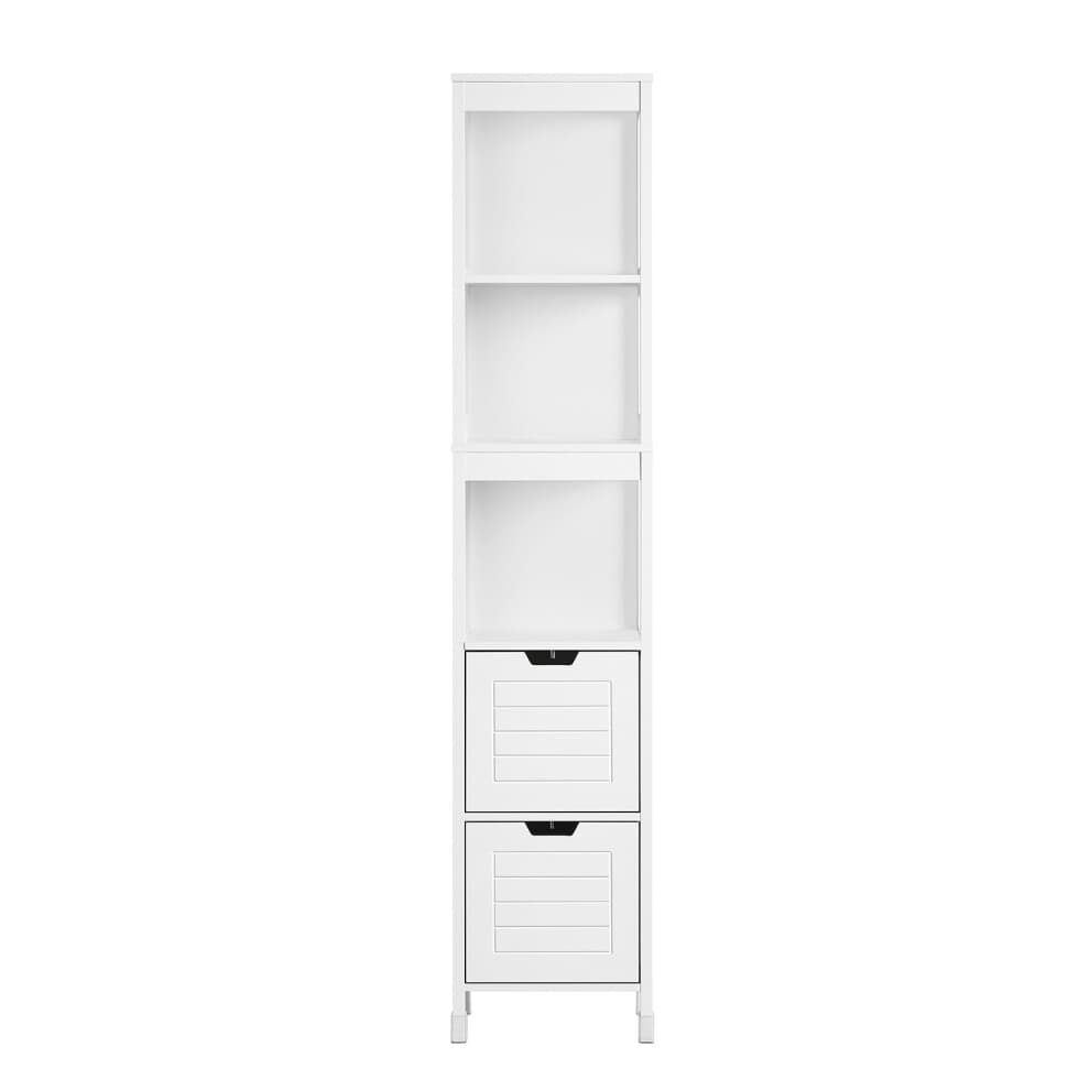 SoBuy Badschrank Weiß 30cm Schmal mit Körben 144cm Hoch
