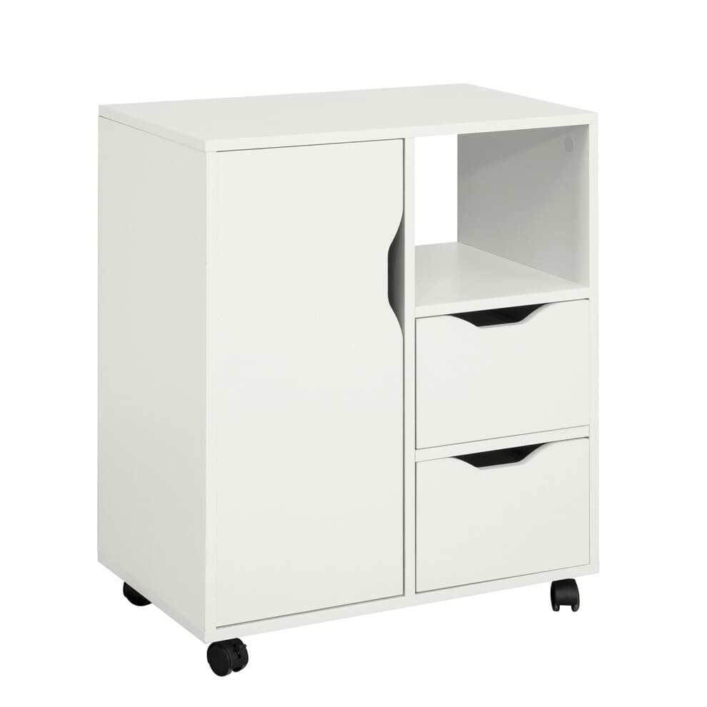 SoBuy Büroschrank 60x35x70 cm Weiß 2 Schubladen